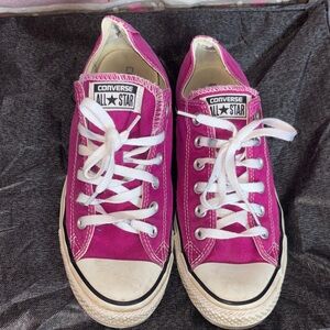 Converse Magenta Low Top Canvas Sneakers